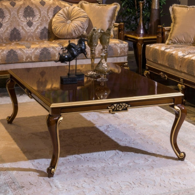 Table basse de luxe Marron Tables basses Salon Table en bois Meubles