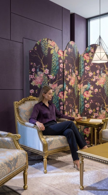 Fauteuil individuel de luxe 1 place Siège rembourré Designer Textile Tissu de siège Art déco