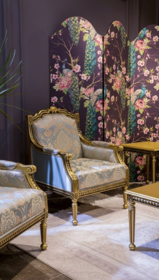 Fauteuil individuel de luxe 1 place Siège rembourré Designer Textile Tissu de siège Art déco