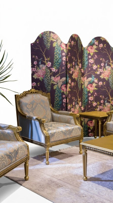 Fauteuil individuel de luxe 1 place Siège rembourré Designer Textile Tissu de siège Art déco
