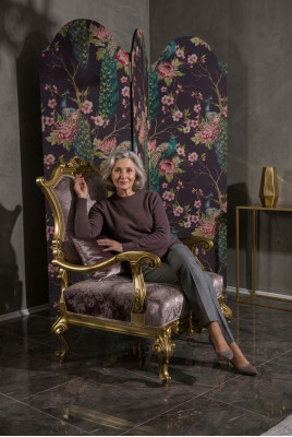 Fauteuil une place de luxe 1 place Siège rembourré en tissu baroque Art Déco