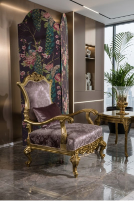 Fauteuil une place de luxe 1 place Siège rembourré en tissu baroque Art Déco