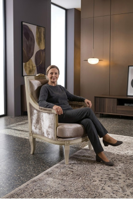 Fauteuil Art Déco Relax en tissu Salon Siège en tissu de luxe en polyester