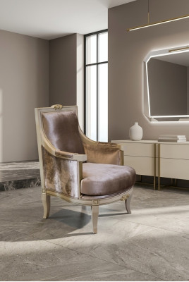 Fauteuil Art Déco Relax en tissu Salon Siège en tissu de luxe en polyester