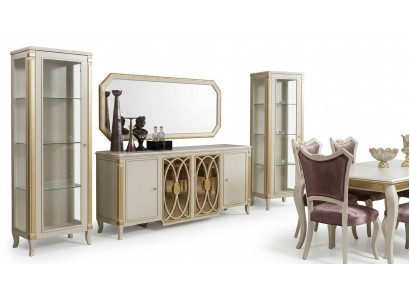 Vitrine classique Ensemble de meubles TV Meuble bas Vitrine de luxe Ensemble de meubles Set de 2 pièces.