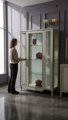 Armoires Vitrines en bois Vitrine en verre Bois massif Vitrine Salon Mobilier Buffet