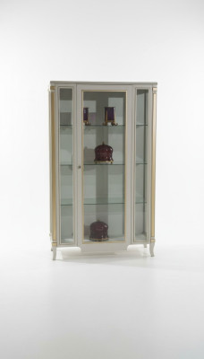 Armoires Vitrines en bois Vitrine en verre Bois massif Vitrine Salon Mobilier Buffet