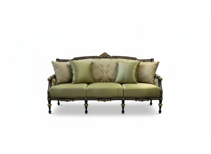 Canapé moderne trois places de luxe en tissu vert pour meubles de tapisserie