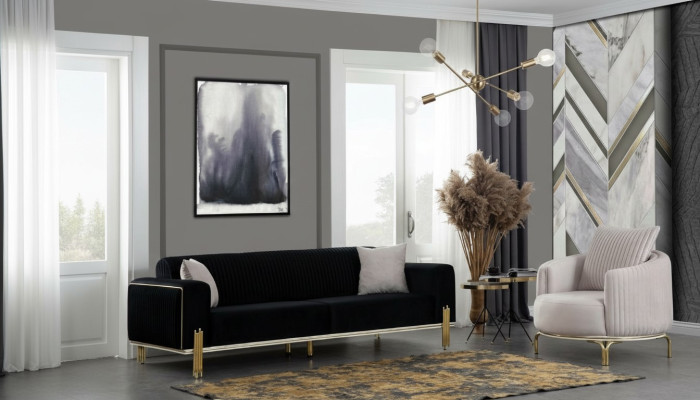 Luxury Suite Set Canapé set 331 Canapé Canapés Fauteuil Tissu 3pcs. Ensembles neufs