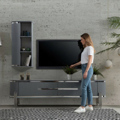 Armoire de télévision de luxe Buffet Commode Mobilier Armoire de salon Armoires Étagère Bois