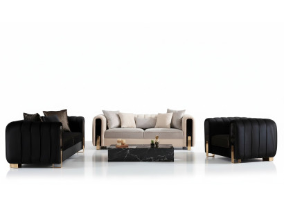 Ensemble de canapé de luxe Ensemble de canapé 3 + 3 + 1 places Canapé Canapés Fauteuil Tissu 3 pièces. ensembles