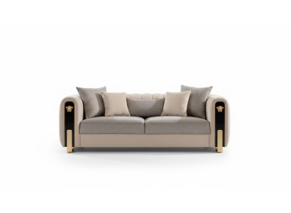 Canapé 3 places luxueux rembourré en beige de style contemporain