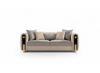 Canapé 3 places luxueux rembourré en beige de style contemporain