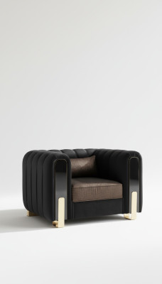 Fauteuil Medusa Luxe Siège Unique Tapisserie d'Ameublement en Tissu Canapé Canapés Noir Tissu