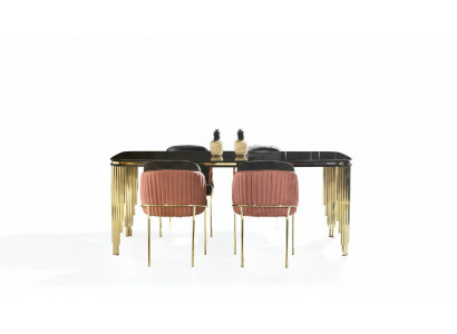 Luxe Salle à manger Ensemble Table Suite Chaise Classique Groupe de 4 Chaises Ensemble 5 pièces
