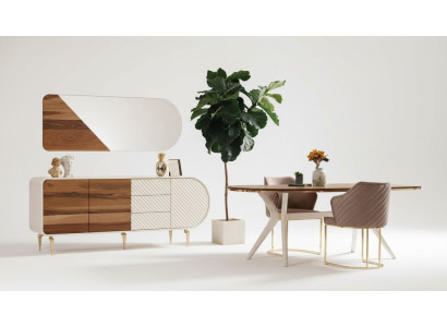 Salle à manger Table à manger Chaise Ensemble Groupe Suite Table Tables de luxe Suite 5 pièces.