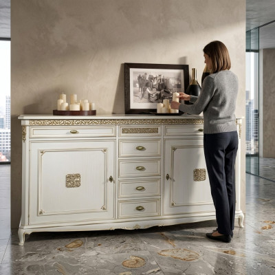Un nouveau cabinet de style baroque ancien Commode Commode Salon Chambre Étagère Bahut