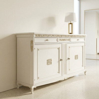 Style antique classique Commode Commode Commodes Armoire en bois Buffet Blanc neuf