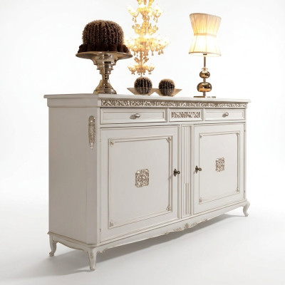 Style antique classique Commode Commode Commodes Armoire en bois Buffet Blanc neuf