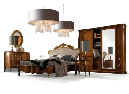 Ensemble de chambre d'hôtel Design Chambre à coucher Lit de luxe Table de chevet Commode 6 pièces