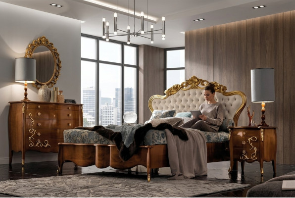 Lits Suite Lit Luxu Classique Chambre Lit Baroque Meubles Bois