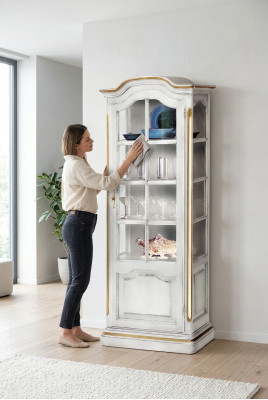 Bahut en bois massif Bahut blanc Bahut de salon Bahut de salle à manger Vitrines Mobilier