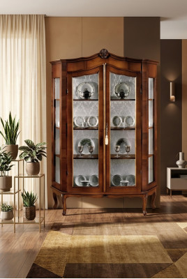 Salle de séjour Buffet en verre Armoire Vitrine Salle à manger Buffet en bois Armoires Mobilier
