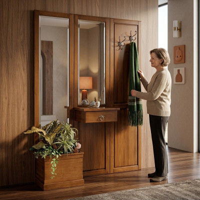Armoire Portemanteau Étagère Armoire Vêtements Meubles Armoires Bahut Bois