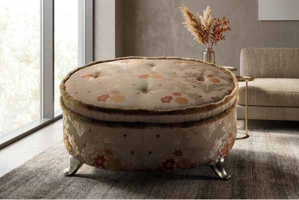 Table ovale repose-pieds Chesterfield Ottoman canapé côté rond