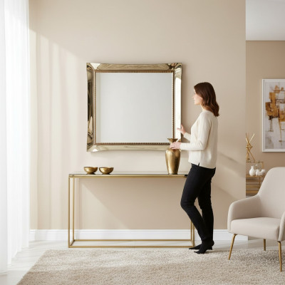 Miroir classique à paroi miroir Cadre de bois réel Luxe nouveau Baroque arredoclassic.