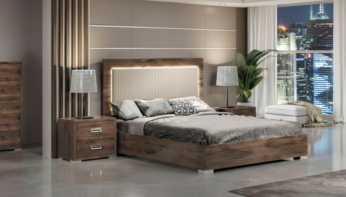 Lit de chambre d'hôtel lit tapissé lit matrimonial structure en bois 180x200 chambre