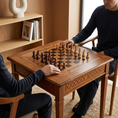 Table d'échecs avec études miniatures de meubles de jeux de table de jeu de table de jeu d'échecs