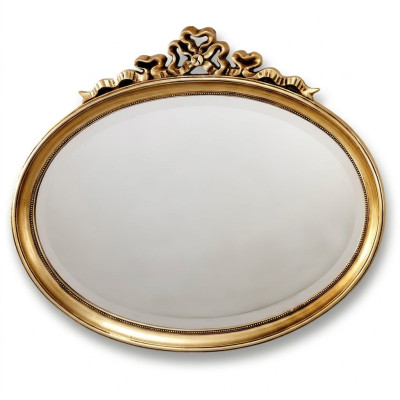 Miroir Classique en bois ovale Miroir mural Design Or Salon neuf