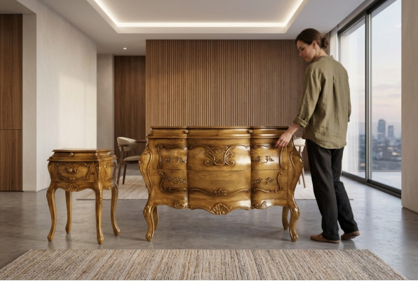 Tables de chevet baroques rococo, table de chevet, consoles, nouveau table de nuit.