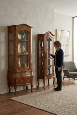 Vitrine de luxe Armoire de présentation Vitrines classiques Meubles de salon Buffet en bois neuf