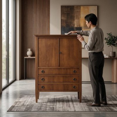 Garderobe Bar Coffret de Bar Vitrine Salon Designer Étagère Mobilier Bois Maison Mur