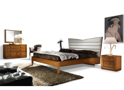 Ensemble de luxe Chambre Lit Table de chevet Double Chambres d'hôtel Lits Rembourrage Design 3 pièces.