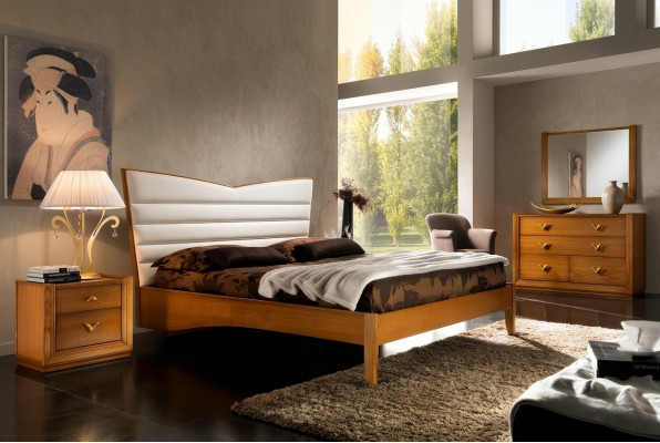 Chambre de luxe Lit Lit double Bois Rembourrage Lits Cadre de lit double Moderne