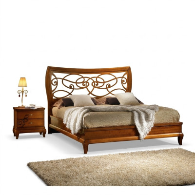Cadre de lit hôtel double lit design de luxe matelas bois meubles.