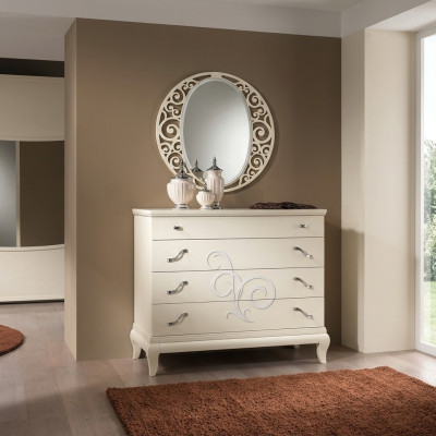 Commode Miroir Commodes Armoire Étagère Console Meubles Italie Suite Ensemble 2pcs.