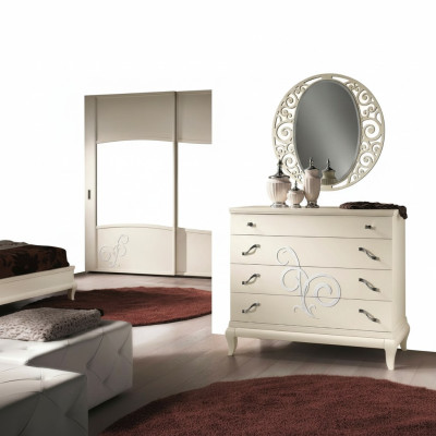 Commode Miroir Commodes Armoire Étagère Console Meubles Italie Suite Ensemble 2pcs.