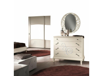 Commode Miroir Commodes Armoire Étagère Console Meubles Italie Suite Ensemble 2pcs.