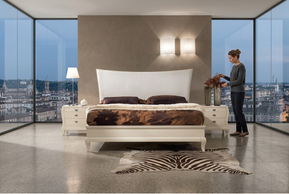 Suite de 3 pièces. Lit de chambre Table de chevet Groupe de lits Tables de chevet Design