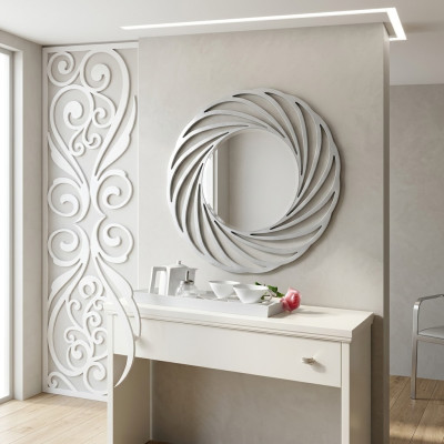Miroir Miroir Accrocher Bois Moderne Miroir Mural Meubles Design Miroir 90x90 nouveau