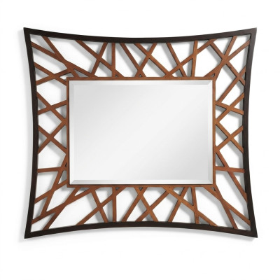 Miroir à suspendre Miroir en bois Moderne Miroir mural Meuble miroir Design 111x89 nouveau