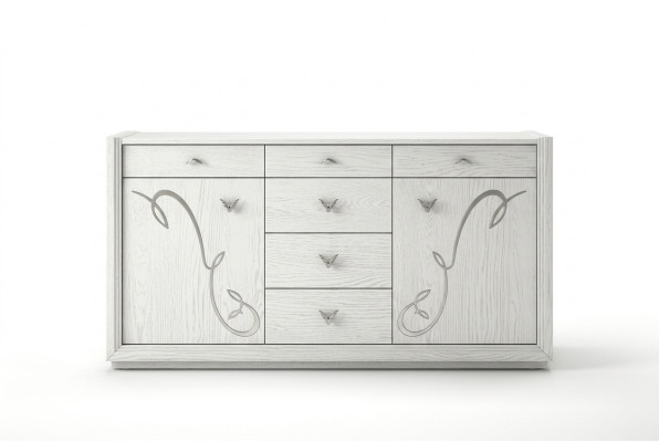 Salle à manger Table à manger Chaise Commode Vitrine Ensemble Salle à manger Table Tables Bois Set de 7 pièces.