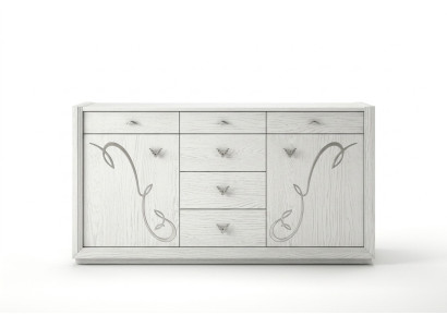 Salle à manger Table à manger Chaise Commode Vitrine Ensemble Salle à manger Table Tables Bois Set de 7 pièces.