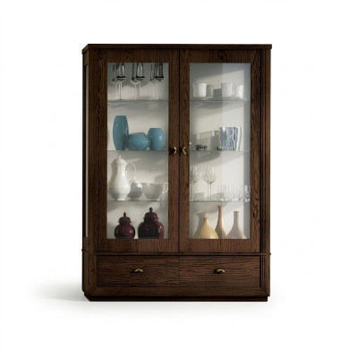 Vitrine de luxe Vitrine de magasin Vitrines Armoire en verre Moderne en bois Gris Étagère Bahut