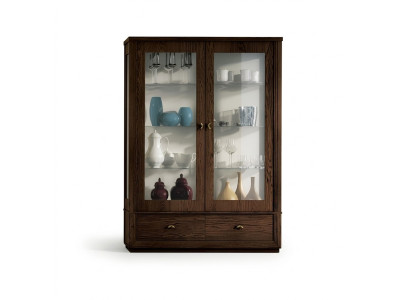 Vitrine de luxe Vitrine de magasin Vitrines Armoire en verre Moderne en bois Gris Étagère Bahut
