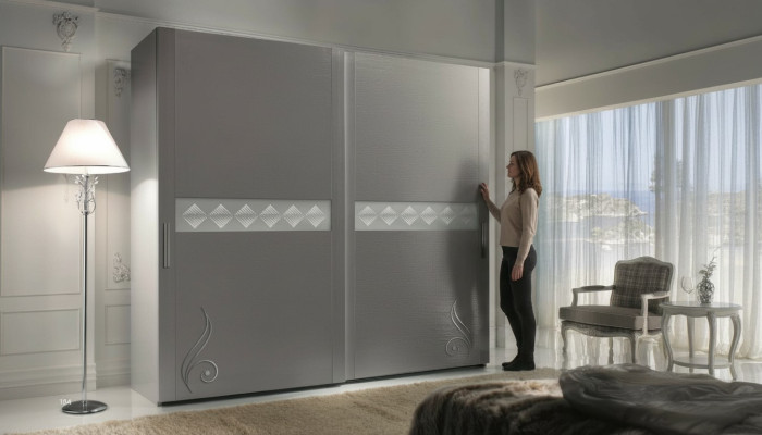 Armoire Armoire Luxe Portes Coulissantes Conception Armoires Vêtements Mobilier Bois neuf